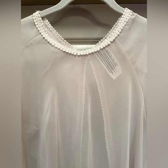 FREE PEOPLE White Sky High Sheer Open Back Top Blouse M - Picture 3 of 15